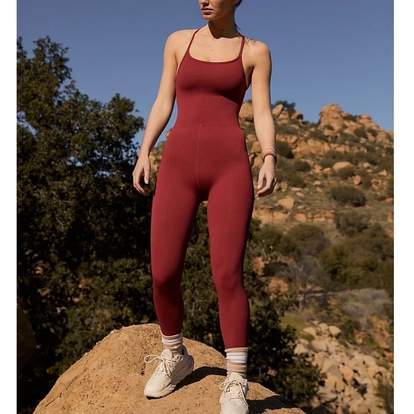 Free People Happiness Runs Square Neck Onesie Jumpsuit